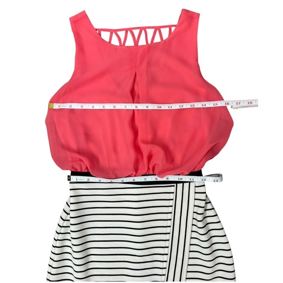 Speechless Coral, Black and White Striped Pencil Skirt Dress - Picture 9 of 13